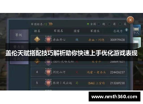 盖伦天赋搭配技巧解析助你快速上手优化游戏表现